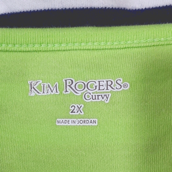 Kim Rogers Curvy Women's Short Sleeve 100% Cotton Stripe Lighthouse Top Size 2X - Picture 8 of 9